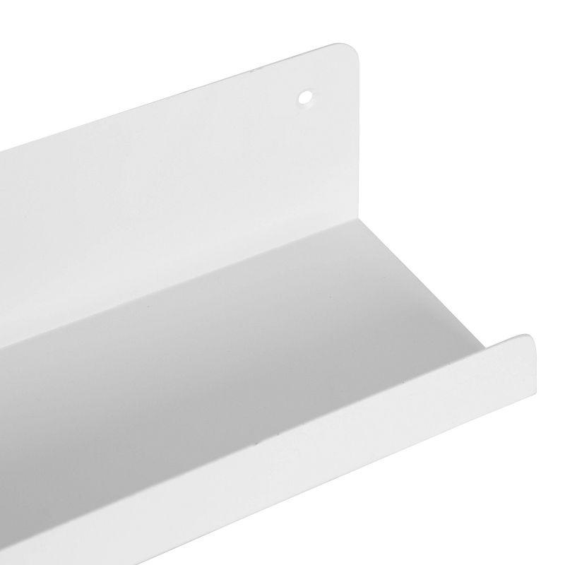 Kate & Laurel All Things Decor 36" x 5" Mezzo Modern Metal Ledge Shelf White: Wall Mounted, Includes Hardware