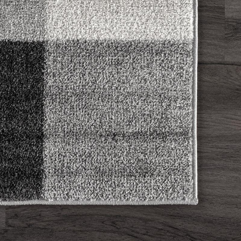 Nuloom Aisha Plaid 4x6 Indoor Area Rug for Living Room Bedroom Dining Room Kitchen, Grey/Ivory