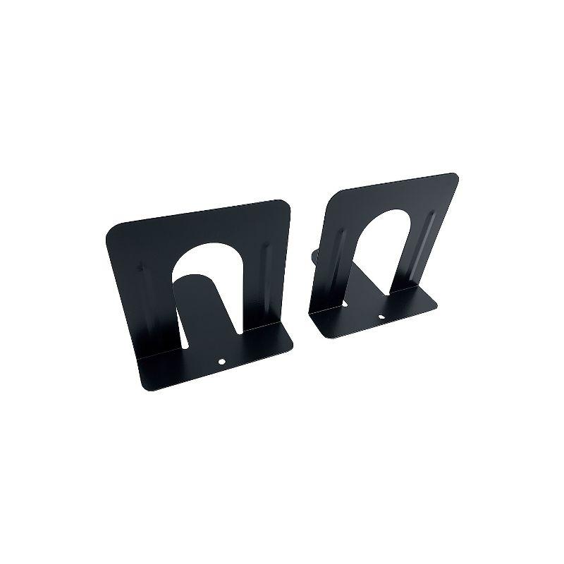 Huron 4.75" Black Steel Scratch-Resistant Bookends Pair