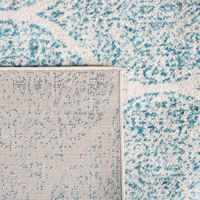Madison MAD604 Power Loomed Indoor Area Rug - Cream/Turquoise - 5'3"x5'3" - Safavieh