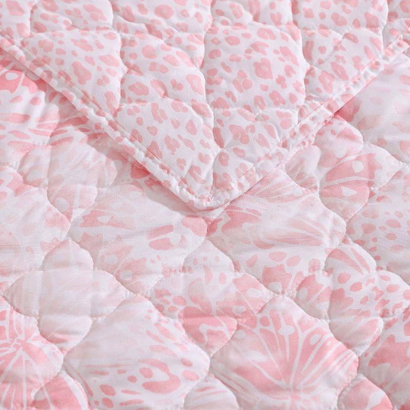 Betsey Johnson Butterfly Ombre Pink Reversible Quilt Set