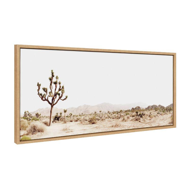 18" x 40" Sylvie Lone Joshua Tree by Amy Peterson Art Studio Framed Wall Canvas Natural: Modern Decor