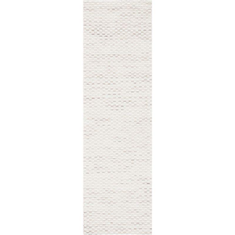 Marbella Beige and Blue Handwoven Wool Runner Rug