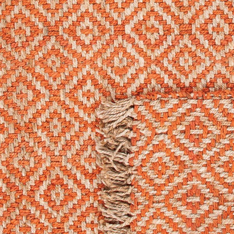 Natural Fiber NF266 Hand Woven Indoor Area Rug - Orange/Natural - 4'x6' - Safavieh.