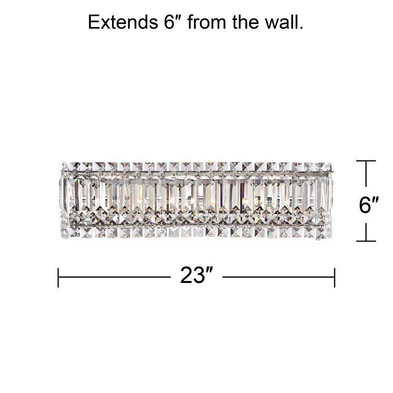 Elegant Crystal Rods 23" Chrome Wall Light Bar for Luxe Vanity Sparkle