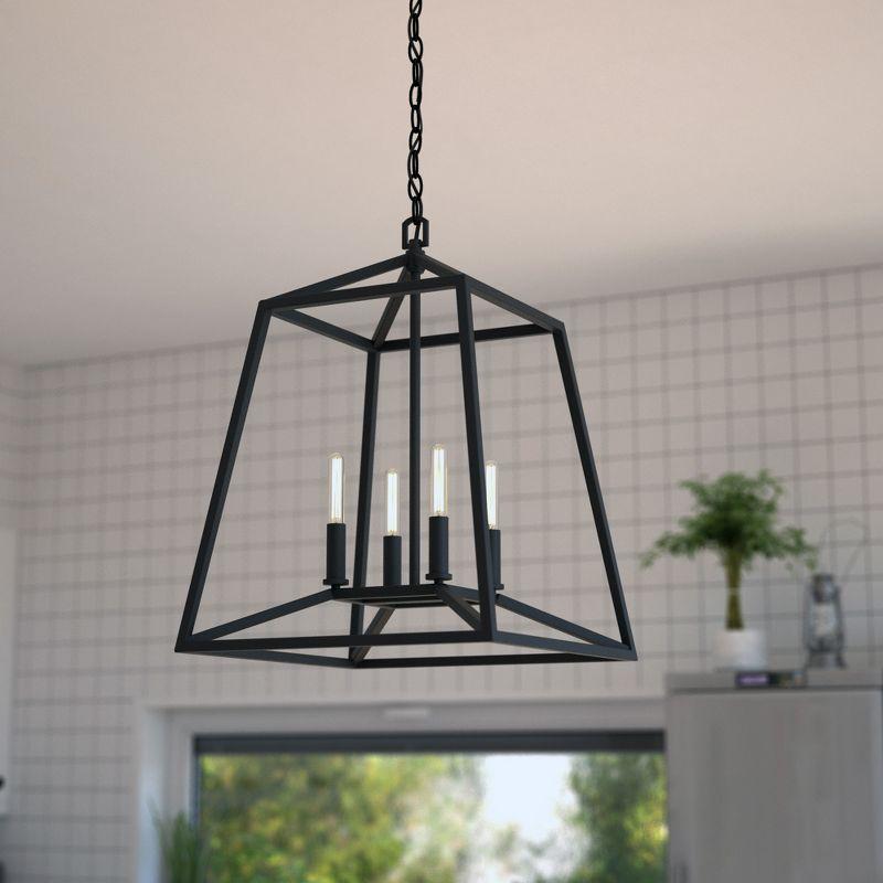 VAXCEL Hayes Black Farmhouse Mini Pendant Cage Lantern Ceiling Light, 16 inch