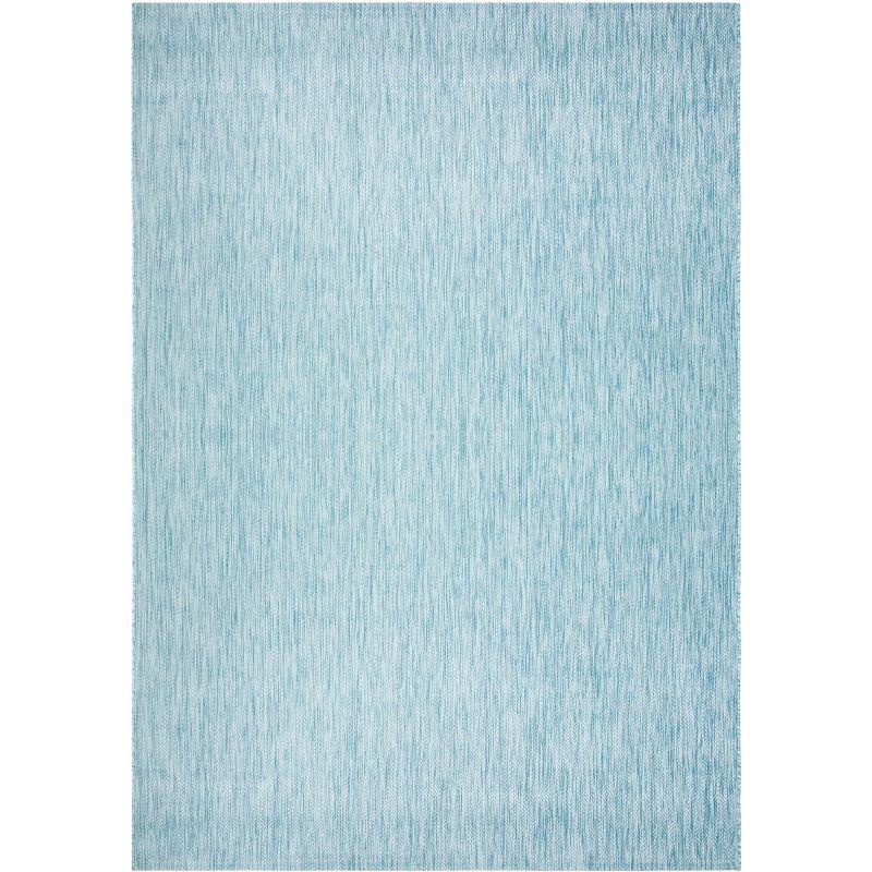 Courtyard CY8520 Power Loomed Indoor and Outdoor Area Rug - Aqua/Aqua - 8'x10' - Safavieh