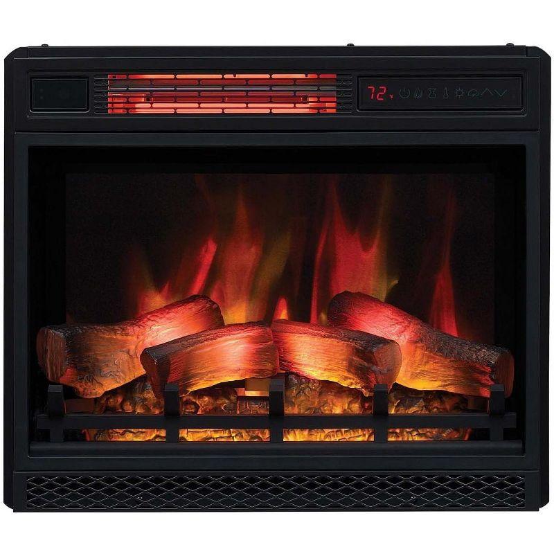 60 cm Black Electric Infrared Fireplace with Mantel