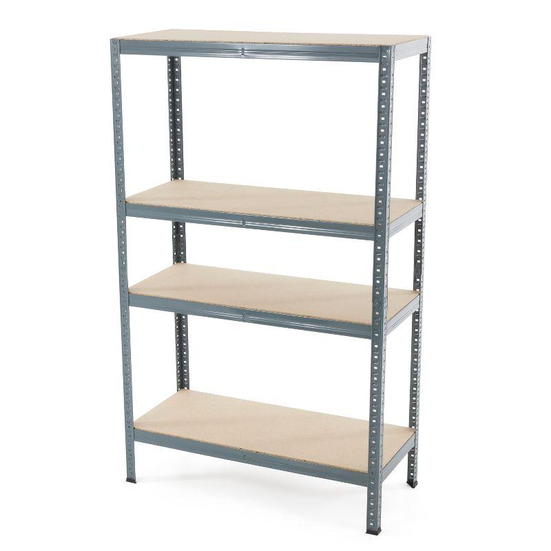 Gray 36x60" 4-Tier Adjustable Steel Storage Shelving Unit