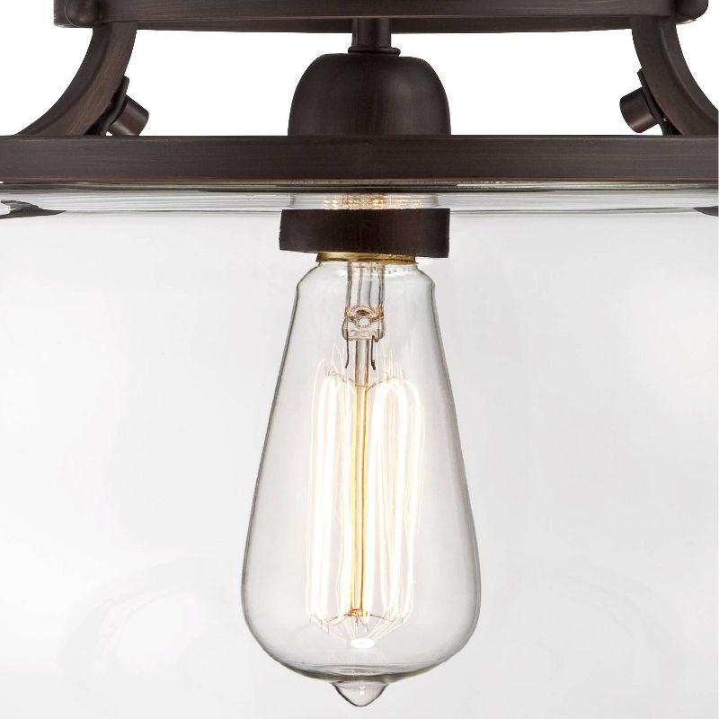 Charleston Bronze Industrial Farmhouse Ceiling Light with Clear Glass