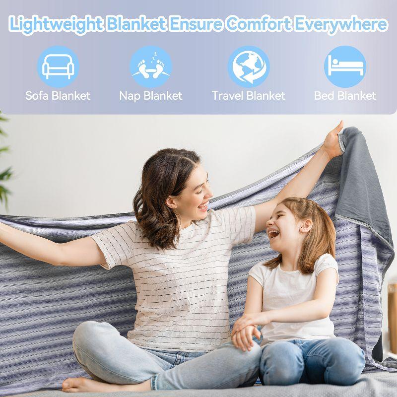Catalonia Reversible Cooling Blanket, Lightweight Summer Comforter for Hot Sleepers, Silky Soft Summer Duvet Throw Size, 50 x 60 inches, Soft Breathable