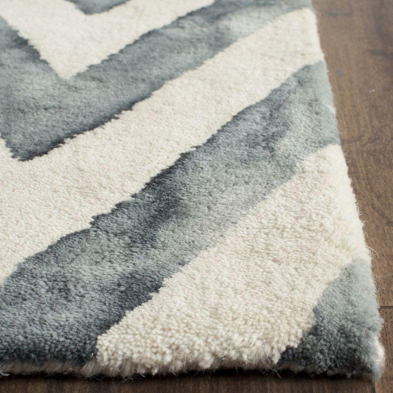 Ivory Grey Handmade Tufted Wool Runner Rug - 27" x 10"