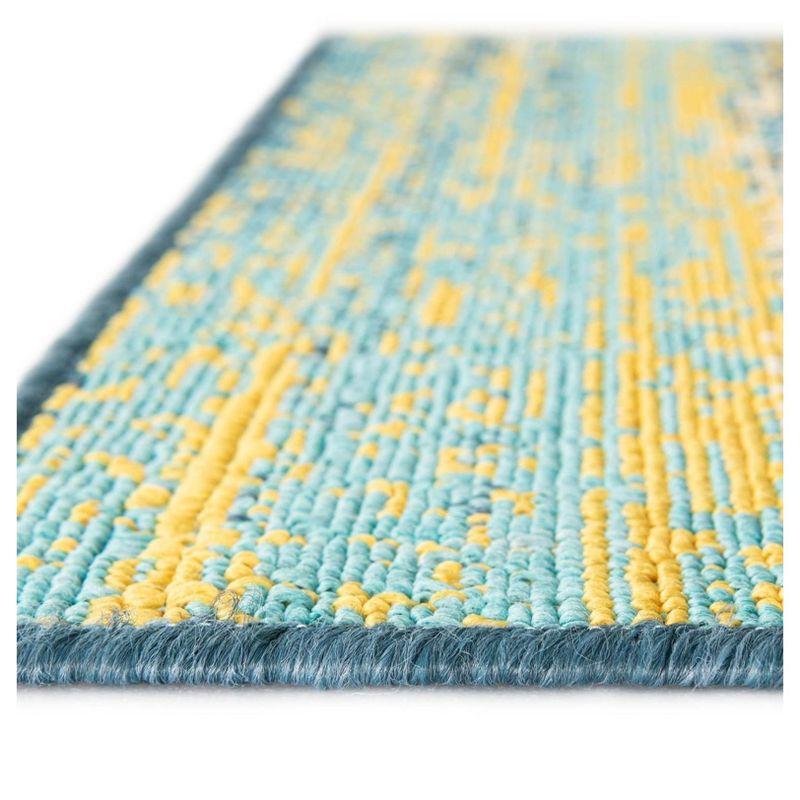 Unique Loom Outdoor Coastal Collection Area Rug - Ombre (6' 1" x 9' Rectangle Multi.Blue/Yellow)
