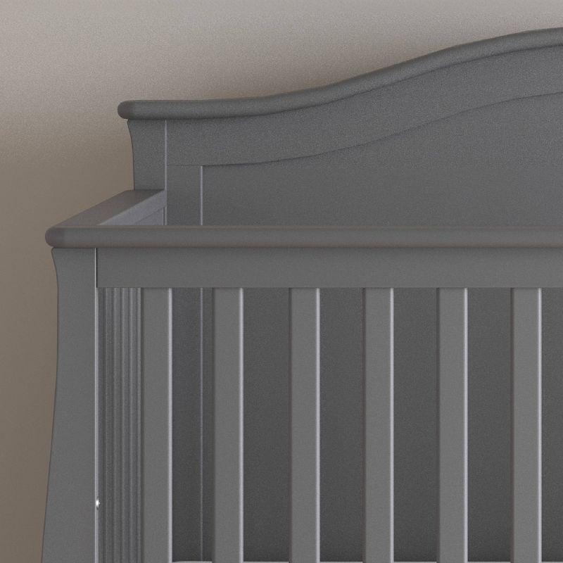 Camden Cool Gray Convertible 4-in-1 Crib with Steel Support