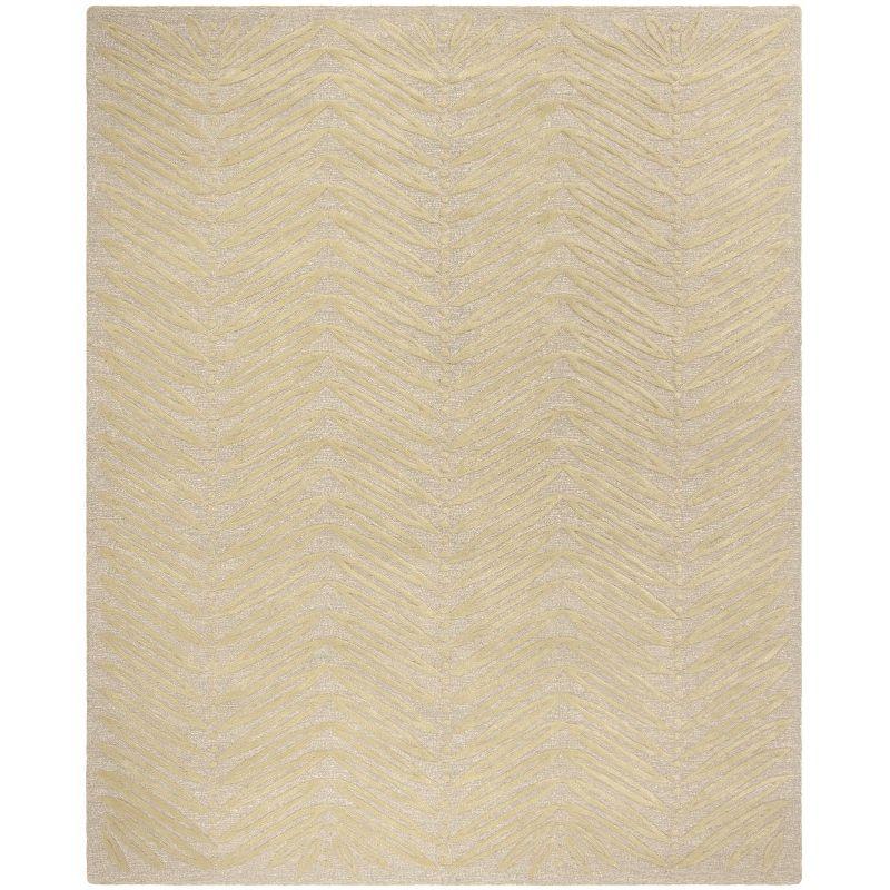 Martha Stewart Chevron Leaves - MSR3612 - Indoor Hand Tufted Area Rugs - Oolong Tea Gree - 8'x10'