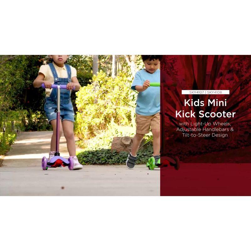 Best Choice Products Kids Mini Kick Scooter Toy w/ Light-Up Wheels and Height Adjustable T-Bar