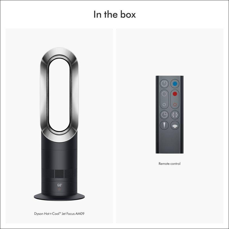 Dyson Hot+Cool Jet Focus Oscillating Fan Heater: Electric Tower Fan, Remote Control, Quiet, Indoor Use, 10 Speeds, UL Listed