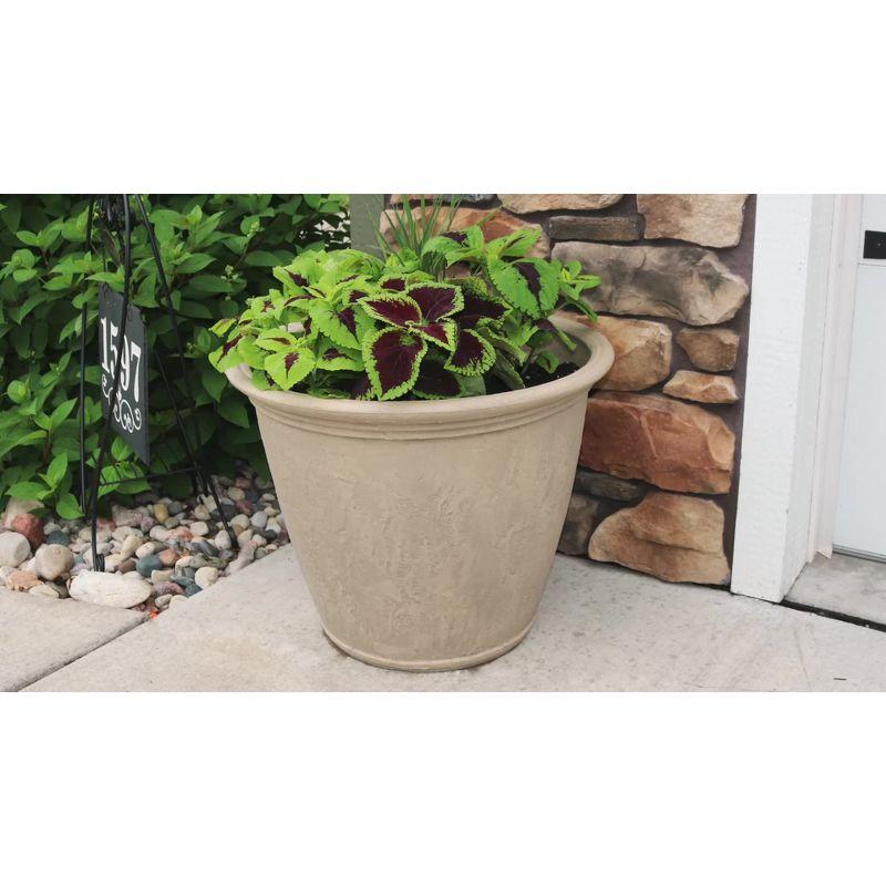 Sunnydaze Indoor/Outdoor Patio, Garden, or Porch Weather-Resistant Double-Walled Anjelica Flower Pot Planter - 24"