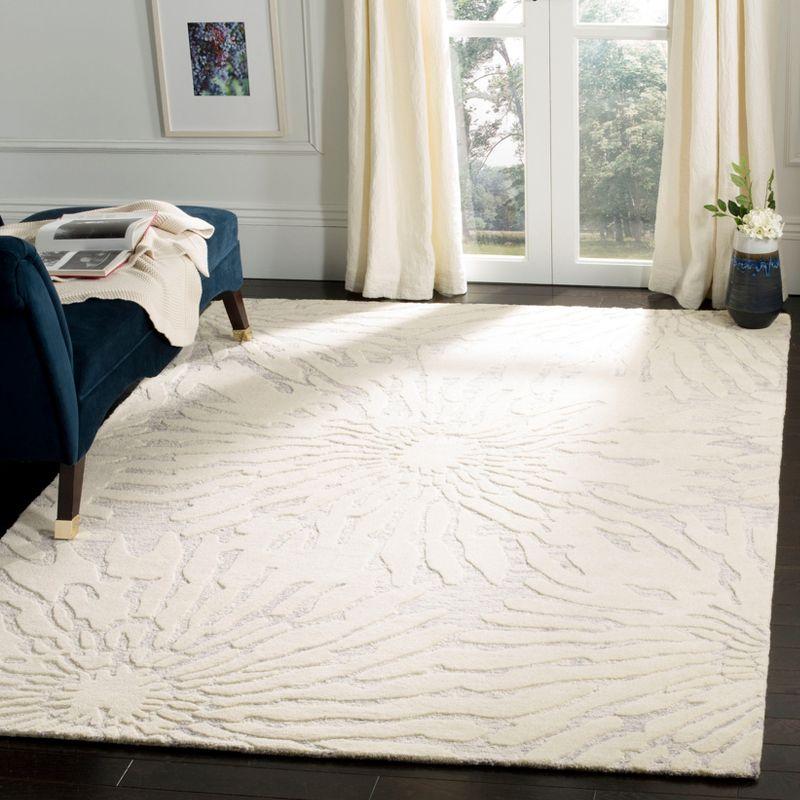 Elysian Silver & Ivory Hand-Tufted Wool 6' x 9' Area Rug