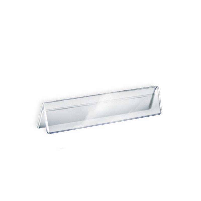 Azar Displays Two Sided Tent Style Clear Acrylic Sign Holder and Nameplate, Size: 11" W x 2" H on each side, 10-Pack (Set of 10)