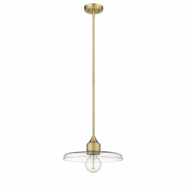 Olde Brass and Glass 14" Indoor/Outdoor Pendant Light