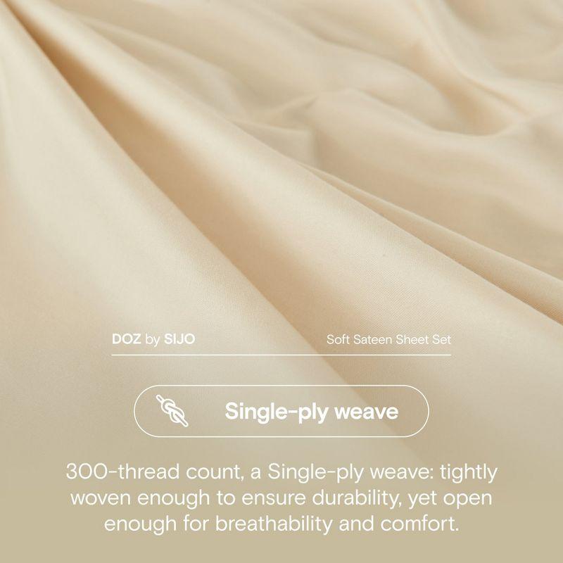 DOZ Long Staple Cotton Pillowcase Set, Soft Sateen Weave, Smooth, Breathable, Cooling, Envelope Closure Forest King