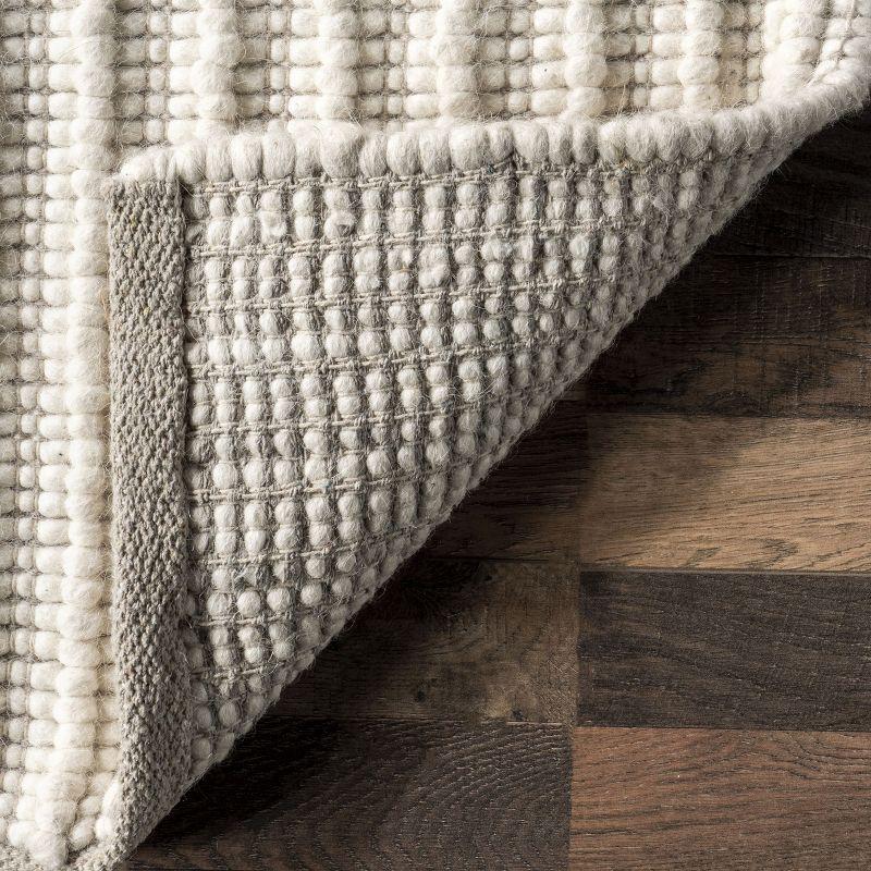 Nuloom Dorene Abstract 4x6 Wool Indoor Area Rug for Living Room Bedroom Dining Room Kitchen, Ivory