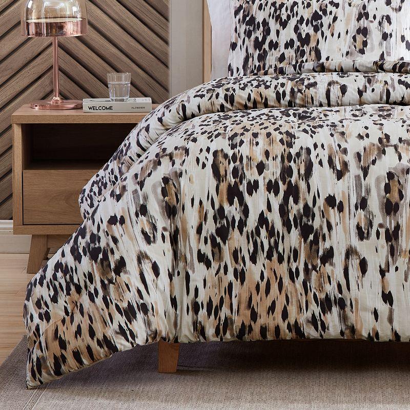 Kenneth Cole Abstract Leopard Cotton Brown Comforter Set