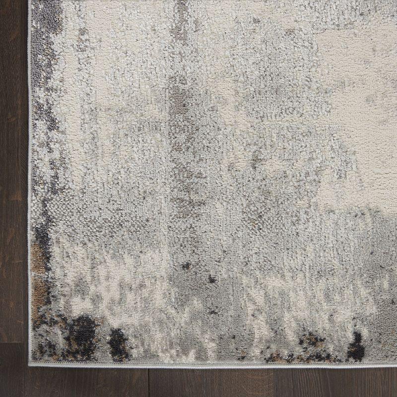 Nourison Elation Ultra Modern Indoor Rug Grey Ivory 7'10" x 9'10"