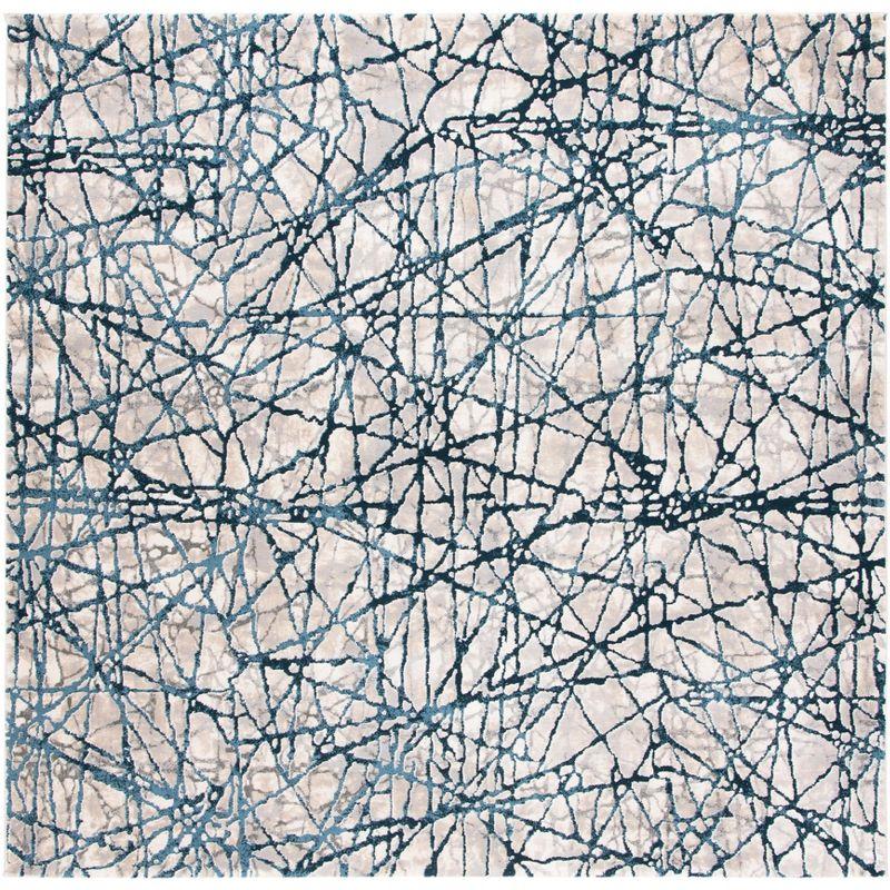 Meadow MDW324 Power Loomed Indoor Area Rug - Navy/Ivory - 6'7"x6'7" - Safavieh