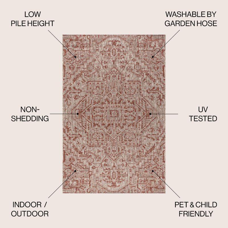 Estrella Bohemian Inspired Medallion Textured Weave Indoor/Outdoor Area Rug - JONATHAN Y