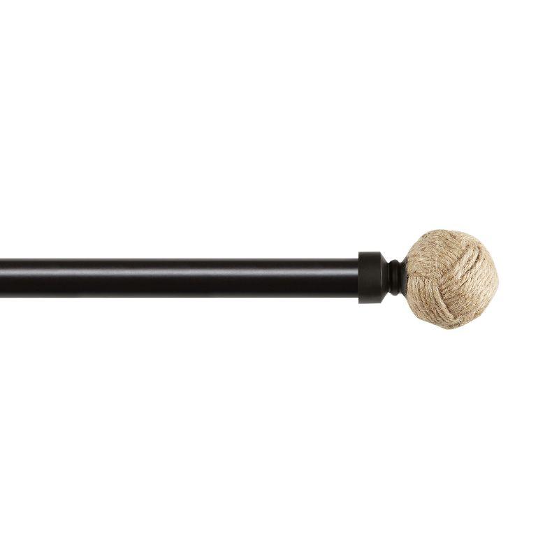 Exclusive Home Rope Knot 1" Curtain Rod and Coordinating Finial Set