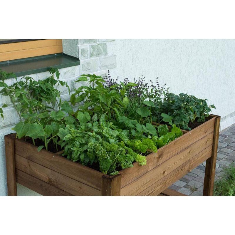 Spruce Pine Elevated Brown Raised Garden Bed with Shelf