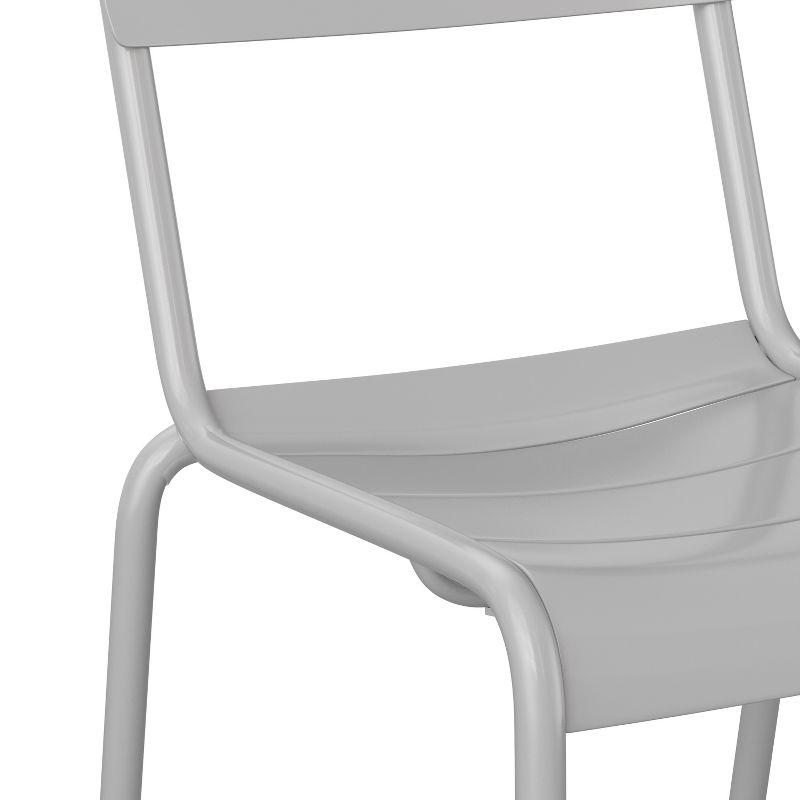 Flash Furniture Nash Commercial Grade Steel Stack Chair, Indoor-Outdoor Armless Chair with 2 Slat Back