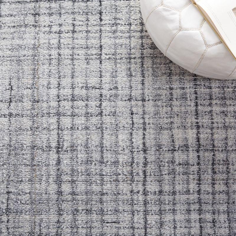 Abstract ABT150 Handmade Tufted Area Rug - Grey/Ivory - 6'-0" x 6'-0" Square - Safavieh