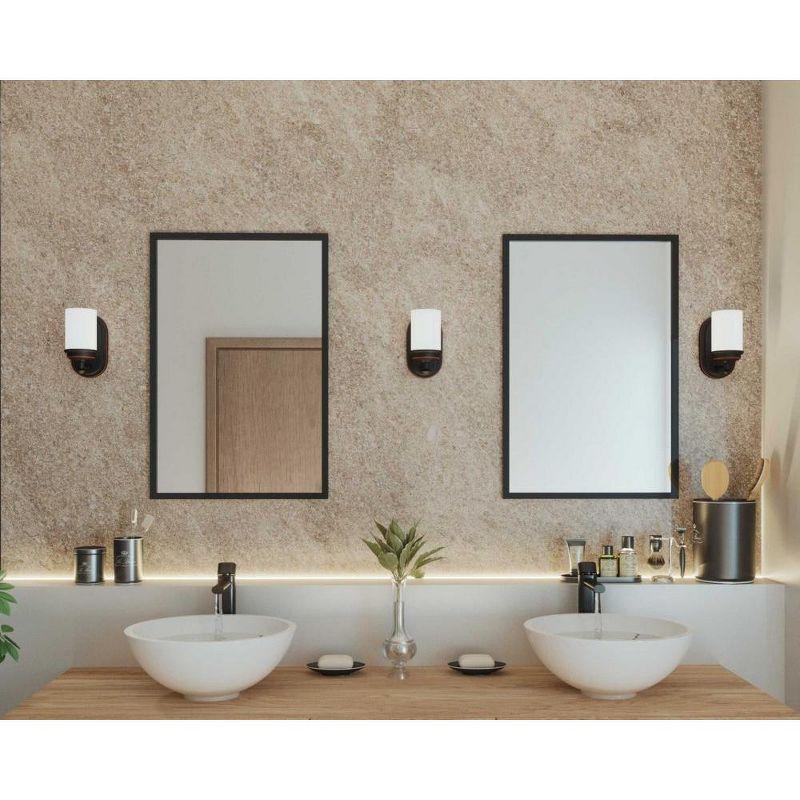 Progress Lighting Glide Collection 1-Light Wall Sconce, Rubbed Bronze, Etched Opal Glass