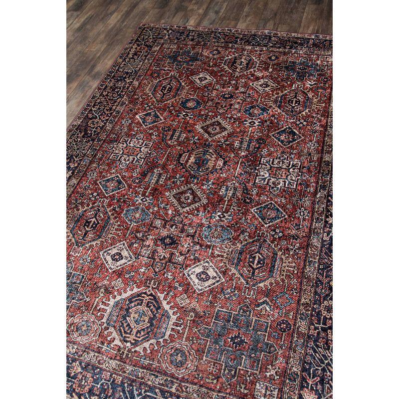6'x9' Karachi Mila Area Rug Rust - Momeni: Bohemian Geometric Medium Pile, Indoor, Polyester, Machine Made