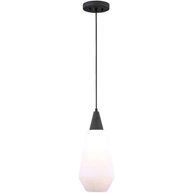 Black and Opal Glass Mini Pendant Light