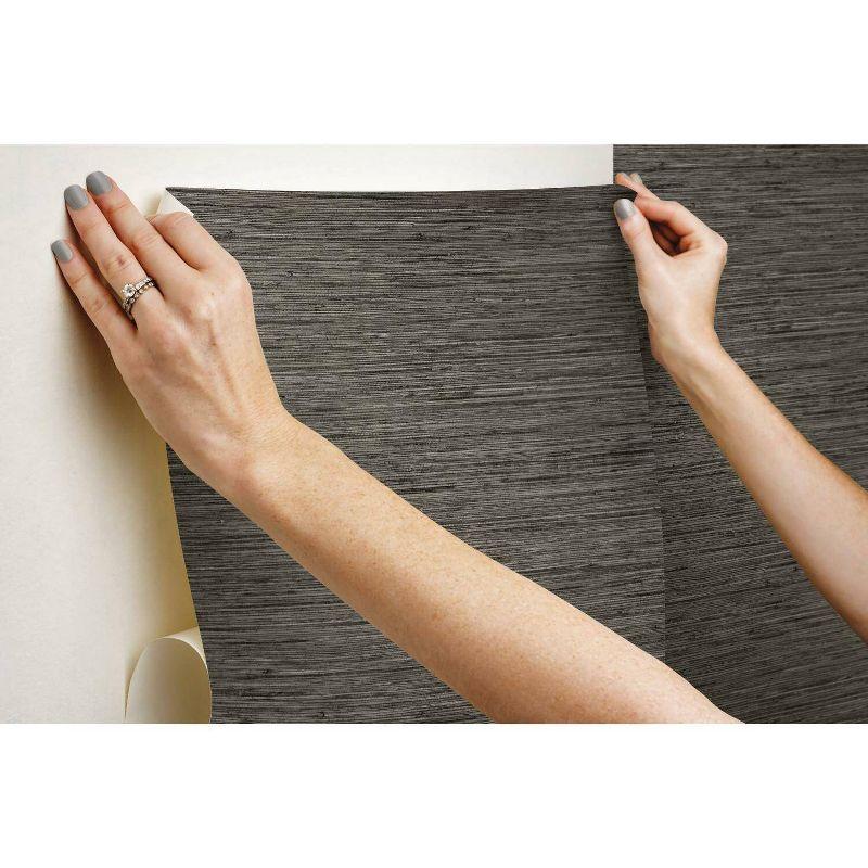 RoomMates Grasscloth Gray Peel & Stick Wallpaper