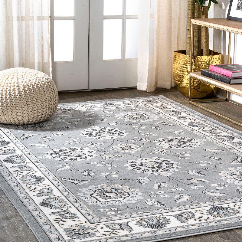 5'x 8' Cherie French Cottage Area Rug, Gray/Cream - JONATHAN Y