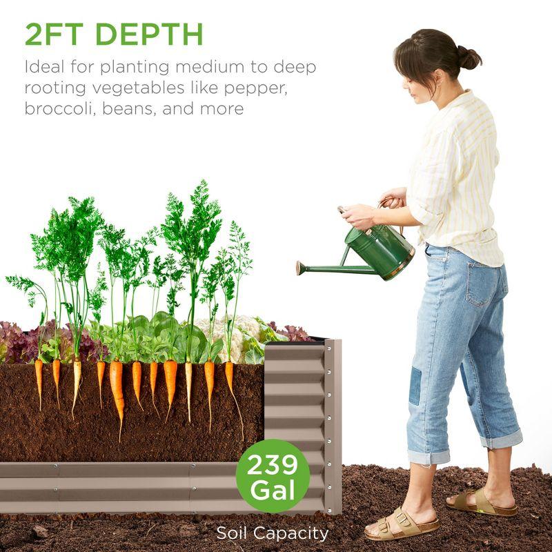 Best Choice Products 8x2x2ft Outdoor Metal Raised Garden Bed, Planter Box for Vegetables, Flowers, Herbs