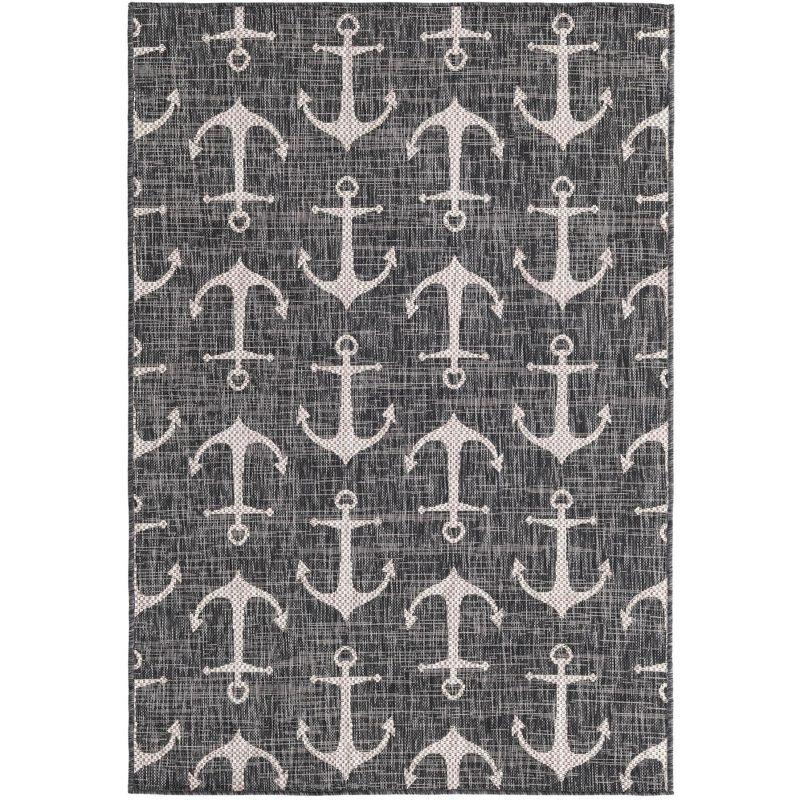 Charcoal Bliss 4' x 6' Synthetic Rectangular Kids Outdoor Rug