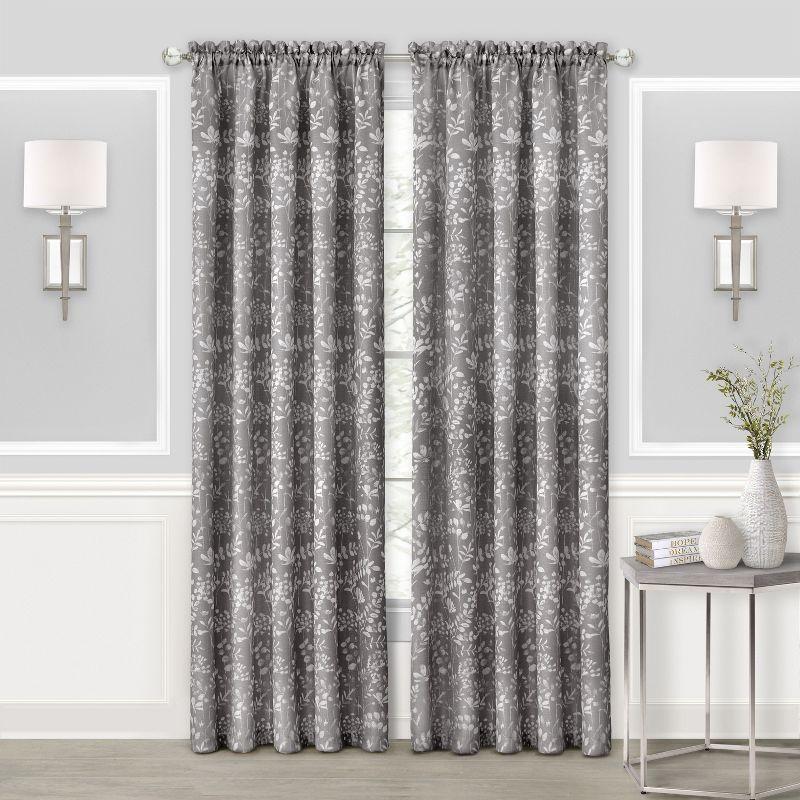 GoodGram Watercolor Lillies & Cherry Blossoms Floral Charlotte Pastel Semi Sheer Single Window Curtain Panel