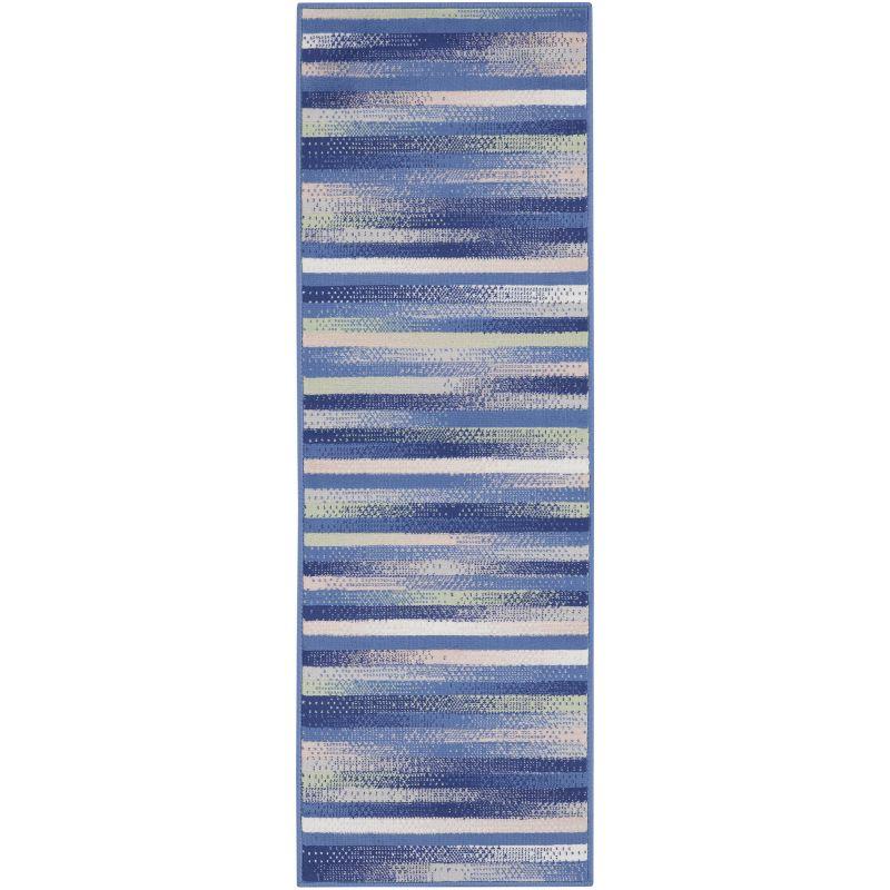 Bohemian Bliss Blue Multicolor Geometric Synthetic Area Rug