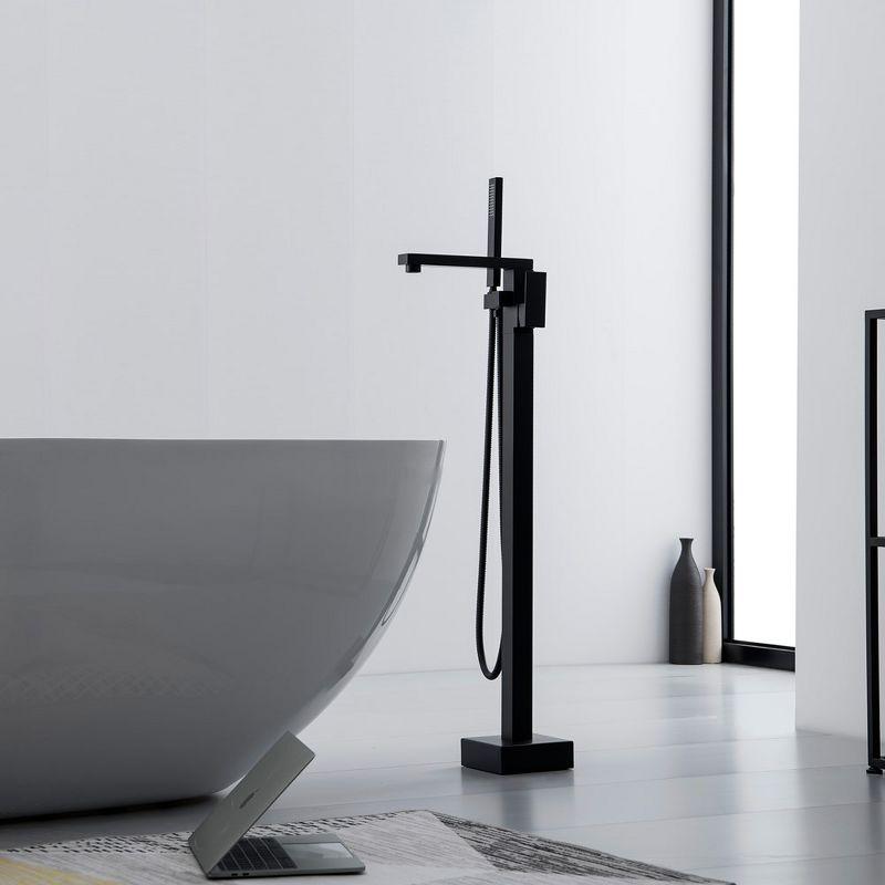 Single-Handle Freestanding Floor Mount Roman Tub Faucet Bathtub Filler with Hand Shower