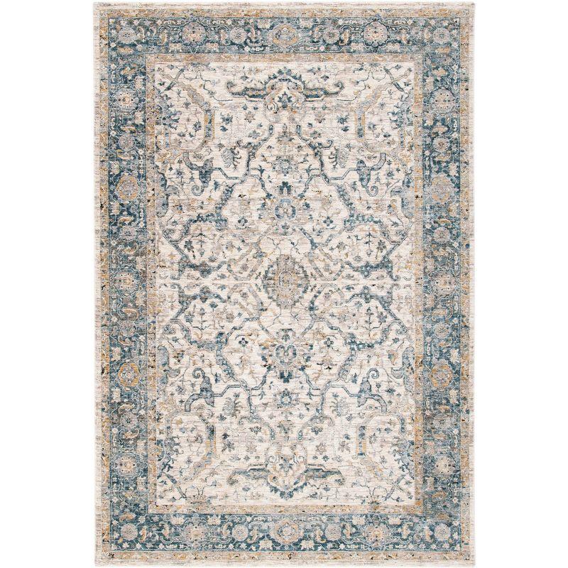 Valencia VAL566 Power Loomed Area Rug - Ivory/Blue - 5'x8' - Safavieh.