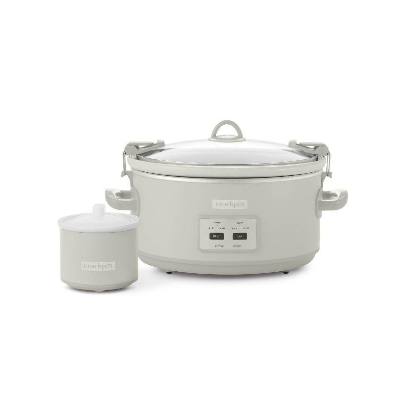 Crockpot 7-Quart Programmable Slow Cooker with Locking Lid and Little Dipper Food Warmer