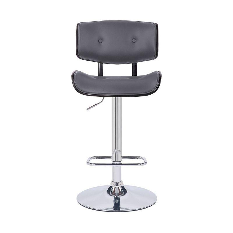 Brooklyn Adjustable Faux Leather Metal Barstool - Armen Living