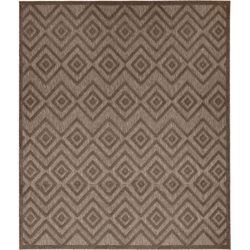 Nourison Versatile Solid Diamond Indoor Outdoor Flatweave Area Rug