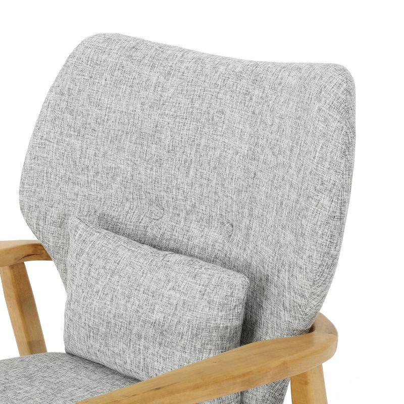 Benny Mid Century Modern Fabric Rocking Chair Light Gray: Birch Frame, Tufted Back - Christopher Knight Home